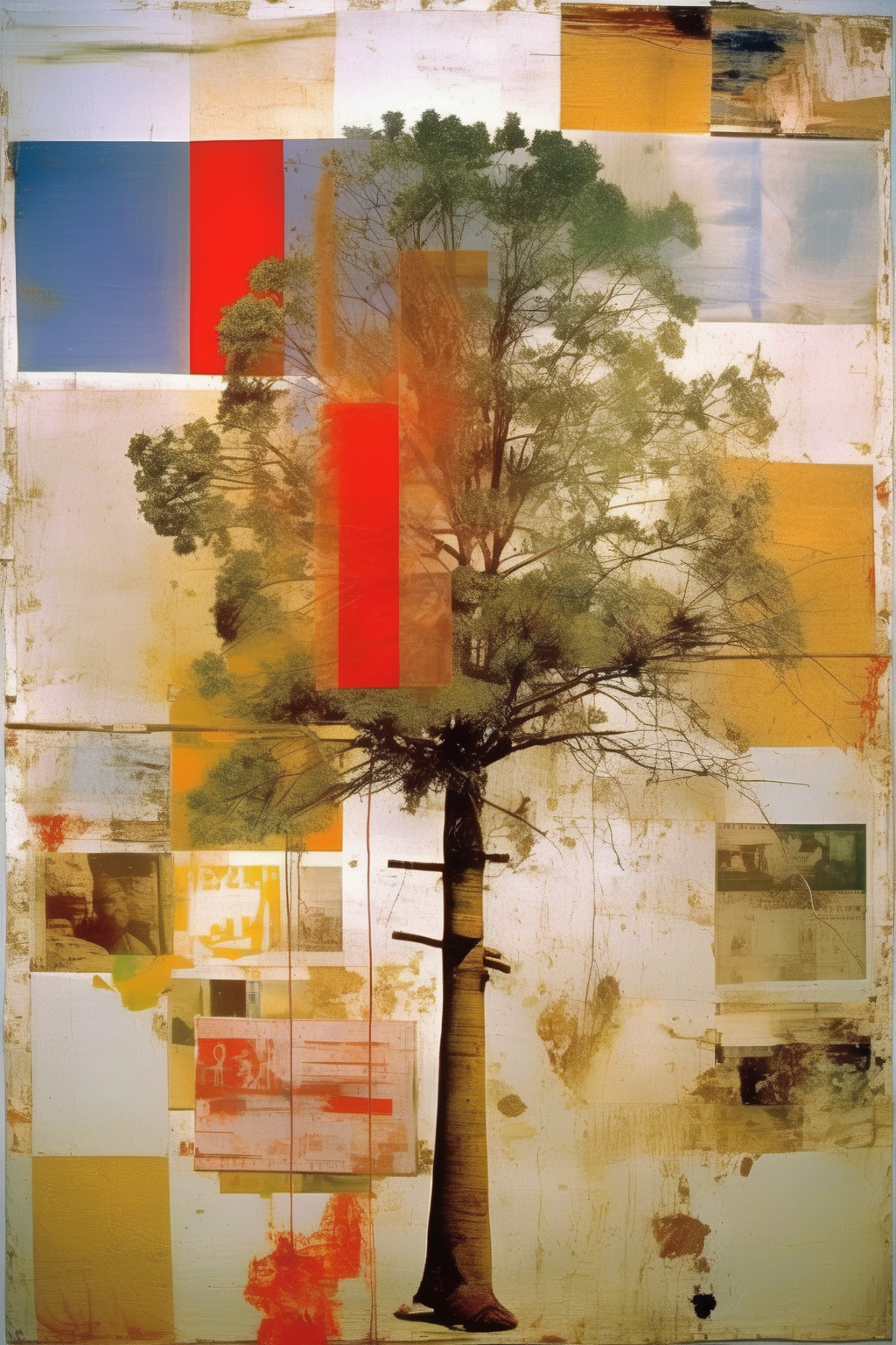 00535-3288777705-_lora_Robert Rauschenberg Style_1_Robert Rauschenberg Style - one tree, Painting By Robert Rauschenberg.png